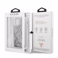 Guess GUHCP12LLG4GSI iPhone 12 Pro Max 6.7" sudraba/sudraba cietais apvalks 4G Liels Šķidrais Spīdums