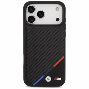 BMW M oglekļa trīskrāsaina līnija Magnētiskais apvalks iPhone 17 Pro Max - melns