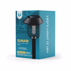 Forever Light Solar LED Lampa Steel Post SUNARI FLS-30 melns