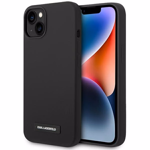 Karl Lagerfeld KLHMP14MSLMP1K iPhone 14 Plus 6.7 "cietais apvalks melns / melns Silikona Plāksnīte Magsafe