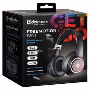DEFENDER BLUETOOTH austiņas FREEMOTION B571 melnas LED