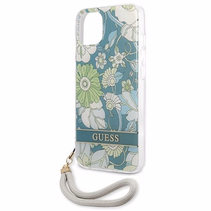 Guess GUHCP13SHFLSN iPhone 13 mini 5.4" зелёный/зелёный жёсткий чехол Flower Strap