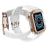 Aizsargājošā siksniņa Apple Watch 38/40/41mm bruņots apvalks - balta, rozā zelts