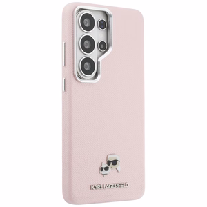 Karl Lagerfeld maciņš Saffiano KC Metal Logo MagSafe Samsung Galaxy S26 Ultra rozā