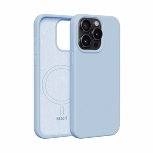 Etteri Silikona mag futrālis iPhone 15 Pro 6,1" gaiši zils