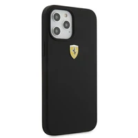 Ferrari FESSIHCP12LBK iPhone 12 Pro Max 6.7" melns/melns cietais apvalks On Track Silicone