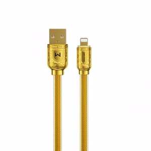 Кабель USB WK Design "Golden Series" золотой Lightning 100 см (до 6A)
