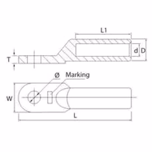 Aluminium Lug for 25mm2 Cable, 10pcs