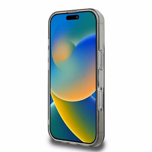 Guess IML Ziedu vainaga Magnētiskais viedtālruņa apvalks iPhone 16 Pro - melns