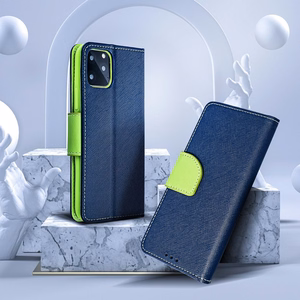 FANCY Grāmatu futrālis priekš SAMSUNG A37 navy / laima