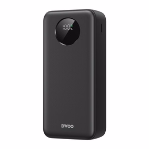 Portatīvais lādētājs BWOO 22,5W 30000 mAh ar digitālo indikatoru, melns