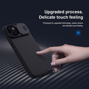 Nillkin CamShield Pro PC+TPU viedtālruņa apvalks Iphone 15 Plus melns