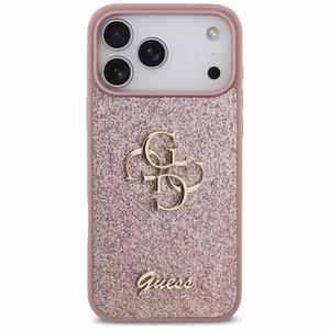 Guess Fixed Glitter Big 4G maciņš iPhone 18 Pro Max / 17 Pro Max, rozā