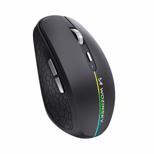 Wozinsky WMGK-1132 bezvadu pele ar RGB apgaismojumu - melna