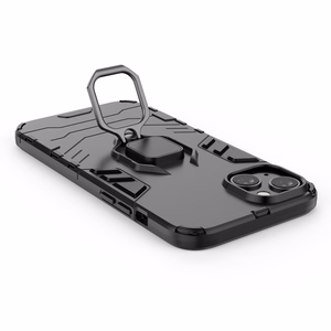 Ring Armor viedtālruņa apvalks iPhone 14 Pro Max bruņu vāciņš ar magnētisko turētāju un gredzenu melns