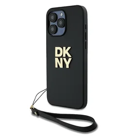 DKNY Viedtālruņa apvalks ar siksniņu un logotipu iPhone 15 Pro Max - melns