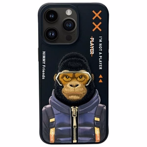 Nimmy Cool&Cute 2.0 pērtiķa apvalks iPhone 15 Pro - melns