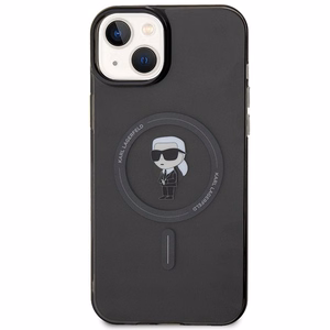 Viedtālruņa apvalks Karl Lagerfeld IML Ikonik Magnētiskais MagSafe iPhone 15 Plus - melns (m)