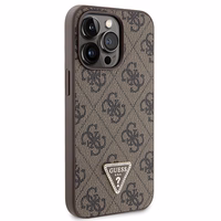 Guess GUHCP13LP4TDSCPW apvalks iPhone 13 Pro / 13 - brūns krustenisks 4G metāla logotips
