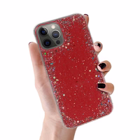 Caurspīdīgs viedtālruņa apvalks Iphone 12 Pro Max Sarkans