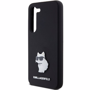 Силиконовый чехол Karl Lagerfeld Choupette Metal Pin для Samsung Galaxy S24 - чёрный