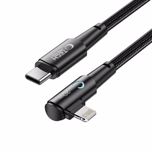 Tech-Protect UltraBoost L kabelis Lightning (leņķveida) / USB-C (taisns) PD 20W 3A 1m - pelēks