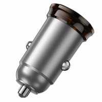 Auto lādētājs Hoco USB C QC PD 30W NZ16 metāla pelēks