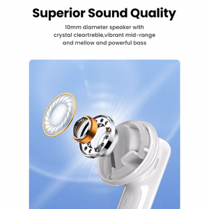 Ugreen HiTune T6 bezvadu austiņas ar ANC funkciju + USB-A - USB-C kabelis baltas