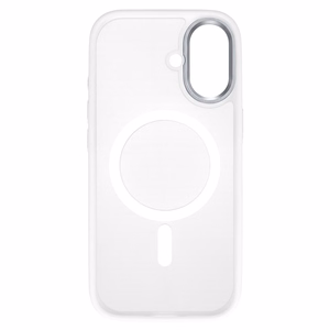 Liavec Cloudy maciņš ar metāla kameras rāmi priekš Iphone 17 balts (kameras vadības poga)
