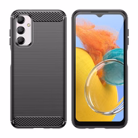 Elastīgais oglekļa raksta vāciņš Samsung Galaxy M14 viedtālrunim Carbon Case - melns