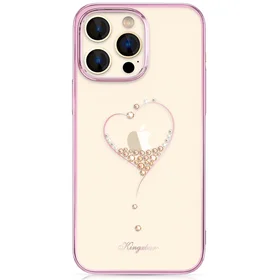 Kingxbar Wish Series silikonais viedtālruņa apvalks iPhone 14 Plus ar Swarovski kristāliem rozā krāsā