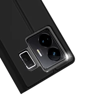 Dux Ducis Skin Pro viedtālruņa apvalks Realme GT Neo 5 / Realme GT3 Flip karšu maciņš statīvs melna