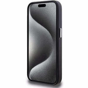 BMW paraksta ietīts metāla magnētiskais viedtālruņa apvalks iPhone 15 Pro - melns