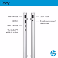HP OmniBook 7 AI 14-fr0221nw Ultra 5 225U 14"2K 300nits AG 16GB LPDDR5-5200 SSD512 Intel Graphics Cam 5 Mpx IR 68Wh Win11 Glacial sudraba 2Y