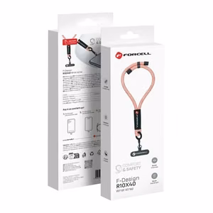 FORCELL F-DESIGN R10X40 rokas telefona siksniņa ar regulējamu garumu (maks. 20cm cilpā) rozā balta