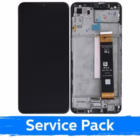 LCD Displejs Saderīgs ar Samsung M336 M33 5G / M236 M23 5G Melns Ar Frame (Service Pack)