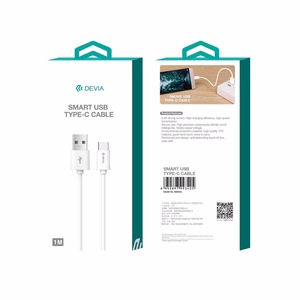 Devia Kabelis Smart EC082 USB - USB-C 1,0 m 2,1A balts