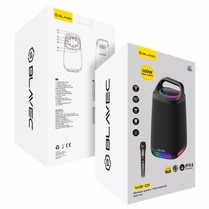 Blavec Portable Bluetooth Speaker TWS WS-01 Karaoke - 160W with microphone (WS01-MB) black (damaged packaging)