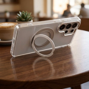 Case for Samsung A37 Frame Circle Stand compatible with MagSafe transparent