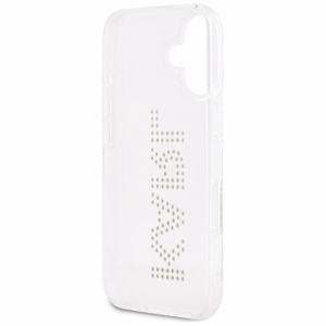 Karl Lagerfeld IML Rhinestones Logo viedtālruņa apvalks iPhone 16 - caurspīdīgs