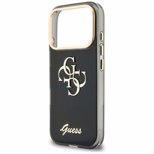 Guess IML 4G Script Metal maciņš modelim iPhone 17 Pro Max / 18 Pro Max – krāsa: melna