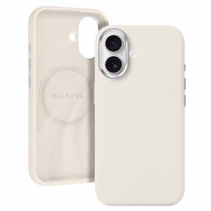 Liavec Silky maciņš ar metāla kameras rāmi priekš Iphone 17 bēšs