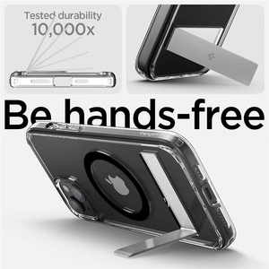 Spigen Ultra Hybrid S Magnētiskais viedtālruņa apvalks ar statīvu iPhone 15 Plus - Melns
