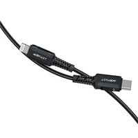 Acefast C4-01 Lightning - USB-C PD kabelis 30W 3A 480Mb/s 1.8m - melns