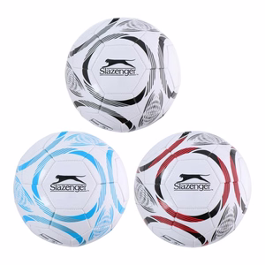 Slazenger 32-panel training football, size 5, white and red
