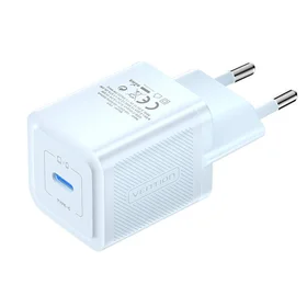 Sienas lādētājs, Vention, FEPL0-EU, USB-C, 20 W, GaN (zils)