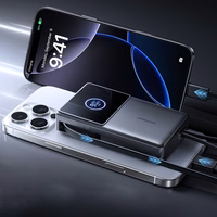 Joyroom JR-PR1 10000mAh 22.5W portatīvais lādētājs ar iebūvētu izvelkamu USB-C kabeli - melna