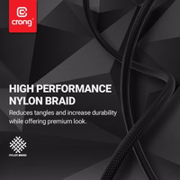 Crong Armor Link - 100W PD 5A USB-C to USB-C kabelis 120cm (melns)