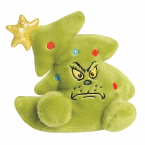 Grinch Palm Pals Ziemassvētku eglītes formas plīša rotaļlieta, 13 cm