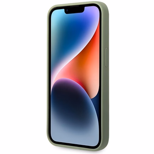 Guess silikona logotipa plāksnes vāciņš MagSafe viedtālrunim iPhone 14 Pro Max – zaļš